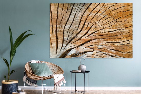 Peintures sur toile - Coupe transversale d'un tronc d'arbre - 150x100 cm - Décoration murale Art