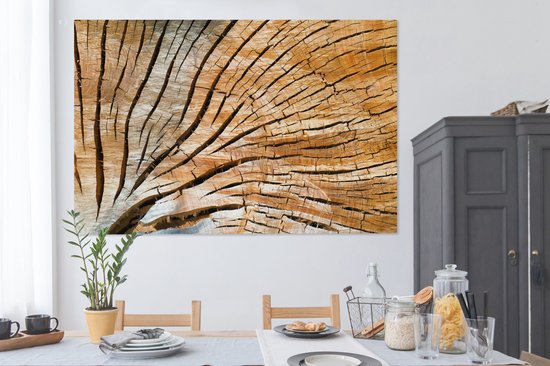 Peintures sur toile - Coupe transversale d'un tronc d'arbre - 150x100 cm - Décoration murale Art