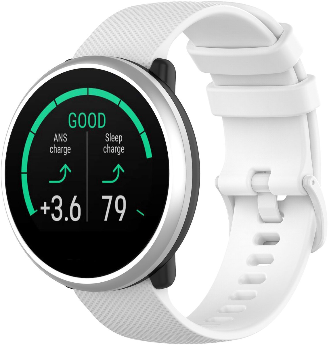 123watches sport gesp band - wit - - Geschikt voor Polar Ignite / Ignite 2 / Ignite 3 / Pacer / Unite / Overige smartwatches met 20mm bandje