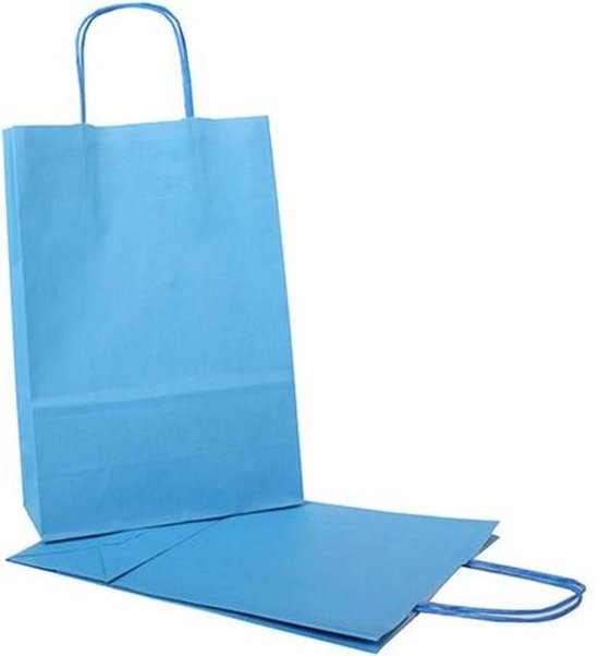 teller Doelwit zwaar 50x papieren tassen blauw (turquoise) 32x12x41 cm 32x12x41 cm - bol.com |  bol.com