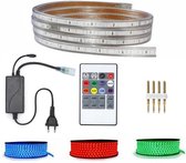 LED Strip Set RGB - 50 Meter - Dimbaar - IP65 Waterdicht - Afstandsbediening - 230V - BSE