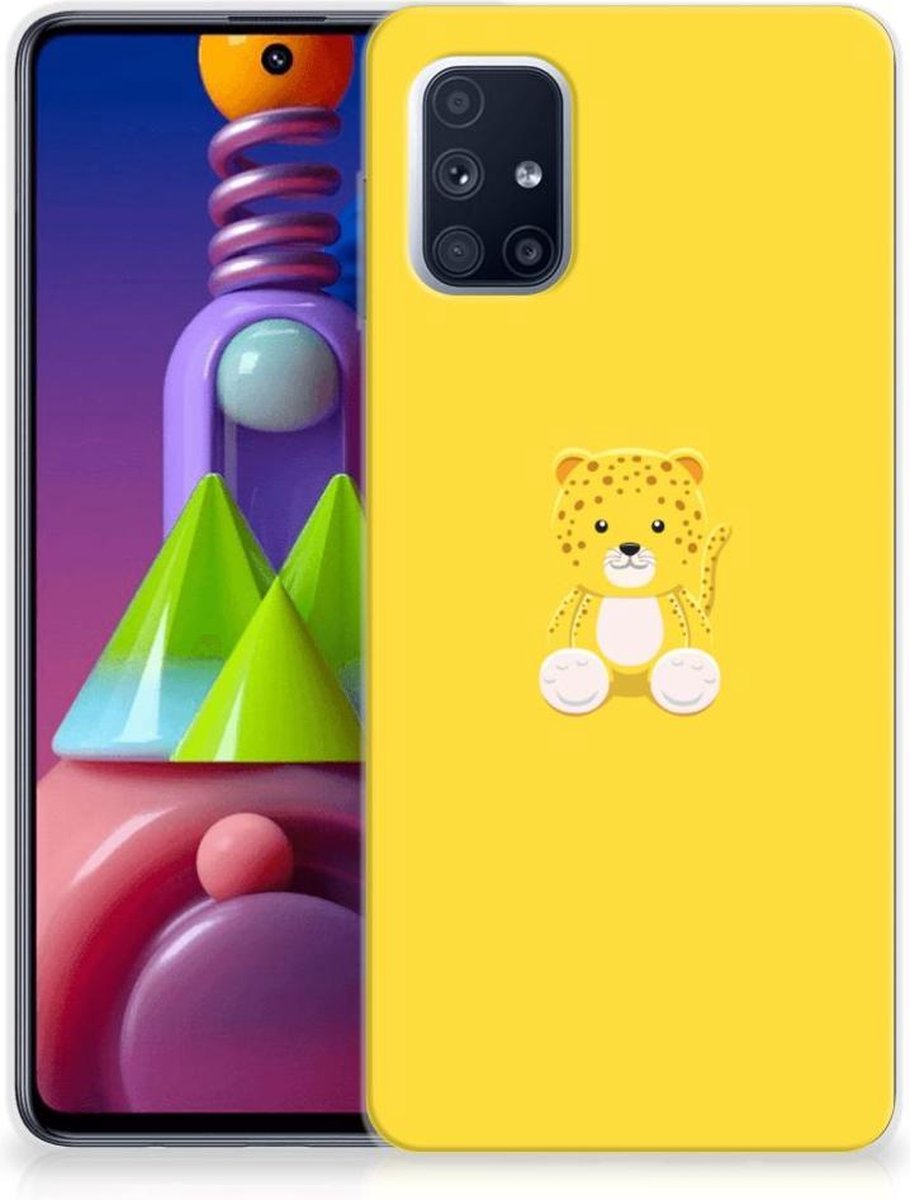 Samsung Galaxy M51 Telefoonhoesje met Naam Baby Leopard