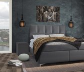Boxspring Florence - Inclusief 7-zones pocketveringmatras - Antraciet - 180x200 cm