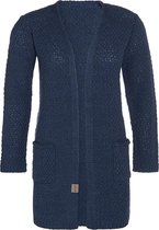 Knit Factory Luna Gebreid Dames Vest - Jeans - 40/42 - Met steekzakken