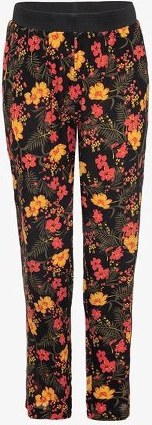 Jazlyn dames broek met bloemenprint - Zwart - Maat S | bol.com