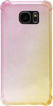 ADEL Siliconen Back Cover Softcase Hoesje Geschikt voor Samsung Galaxy S7 - Kleurovergang Roze Geel