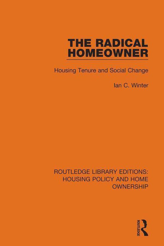 Routledge Library Editions: Housing Policy and Home Ownershi ... - cover