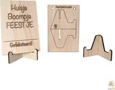 Lay3rD Lasercut - Carte de voeux en bois - Porte-cartes - Bouleau 3mm