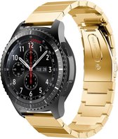 Stalen Smartwatch bandje - Geschikt voor  Samsung Galaxy Watch 46mm metalen bandje - goud - Horlogeband / Polsband / Armband