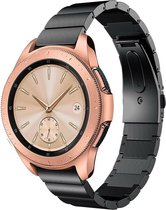 Stalen Smartwatch bandje - Geschikt voor  Samsung Galaxy Watch 42mm metalen bandje - zwart - Horlogeband / Polsband / Armband