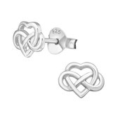 Aramat jewels ® - Celtic zilveren oorbellen keltisch hart 925 zilver 8mm x 6mm
