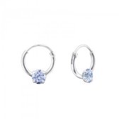 Aramat jewels ® - 925 sterling zilveren kinder oorringen met lila zirkonia