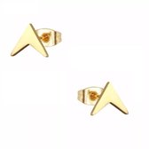 Aramat jewels ® - Oorbellen pijl goudkleurig zweerknopjes chirurgisch staal 9mm