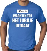 Grote maten Kerst is: wachten tot het jurkje uitgaat Kerstshirt / Kerst t-shirt blauw voor heren - Kerstkleding / Christmas outfit 4XL