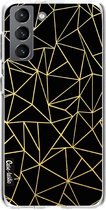 Casetastic Samsung Galaxy S21 4G/5G Hoesje - Softcover Hoesje met Design - Abstraction Outline Gold Print