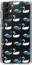 Casetastic Samsung Galaxy S21 Plus 4G/5G Hoesje - Softcover Hoesje met Design - Swan Party Print