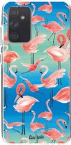 Casetastic Samsung Galaxy A72 (2021) 5G / Galaxy A72 (2021) 4G Hoesje - Softcover Hoesje met Design - Flamingo Vibe Print