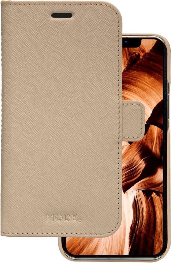 iPhone 12/12 Pro Bookcase hoesje - dbramante1928 - Effen Beige - Leer