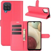 Book Case - Samsung Galaxy A12 Hoesje - Rood
