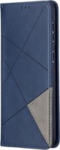 Geometric Book Case - Samsung Galaxy S21 Plus Hoesje - Blauw