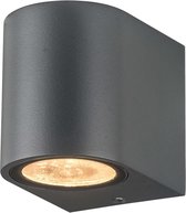 Wandlamp - Buiten - Ovaal - 1xGU10 - 5W - Dimbaar - Grijs - 3000K