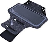 Sportarmband Fabric/Stof met Sleutelhouder voor Samsung Galaxy S21, A52, A72, A12, - Zwart/Grijs