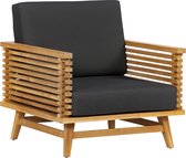 Riverside lounge armstoel tuinmeubel teak met antraciet kussens