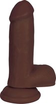 6 Inch Dong with Balls - Brown - Realistic Dildos - brown - Discreet verpakt en bezorgd