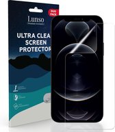 Lunso - Duo Pack (2 stuks) Beschermfolie - Full Cover Screen Protector - Geschikt voor iPhone 12 Pro Max