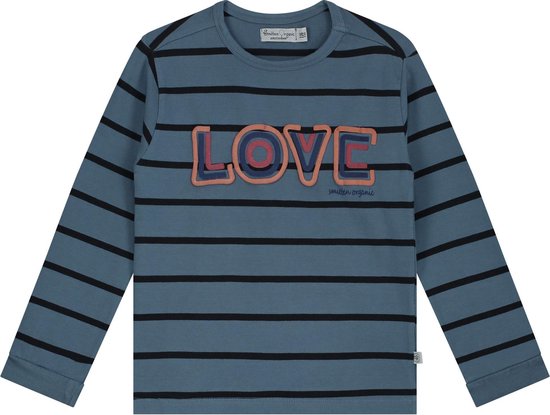 Yarn-dyed gestreept lange mouwen T-shirt met 'Love' print