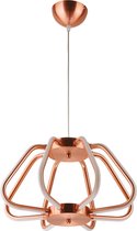 LED Hanglamp - Phoena - Industrieel - 38W - Natuurlijk Wit 4000K - Ovaal - Mat Koper Aluminium - BES LED
