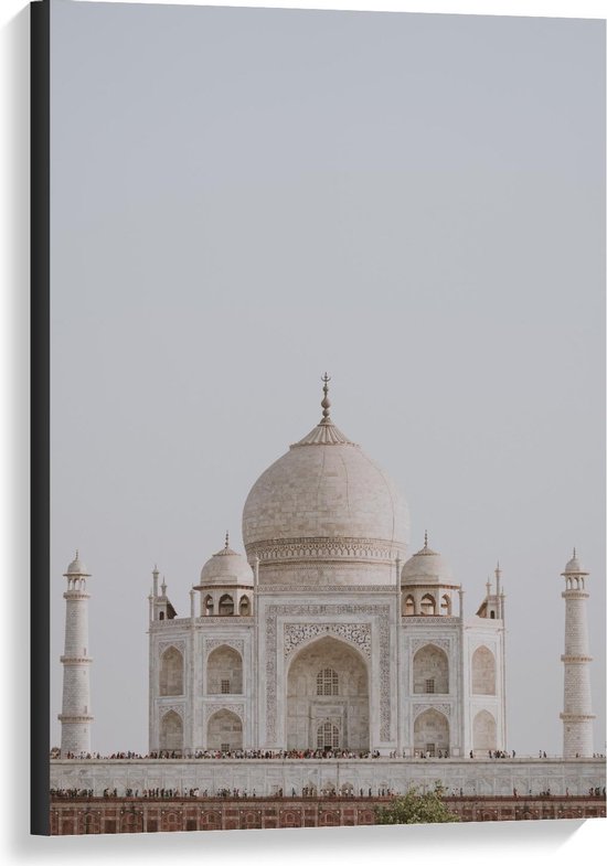 Canvas  - Agra Taj Mahal - India - 60x90cm Foto op Canvas Schilderij (Wanddecoratie op Canvas)