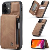 CASEME Apple iPhone 12 Pro Back Cover Wallet Case - Portemonnee Hoesje - Bruin