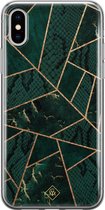 iPhone XS Max hoesje siliconen - Abstract groen | Apple iPhone Xs Max case | TPU backcover transparant