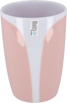 Gerimport Badkamerbeker Napoli 350 Ml Wit/roze