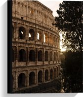 Canvas  - Colosseum met Zonnetje in Rome - 30x40cm Foto op Canvas Schilderij (Wanddecoratie op Canvas)