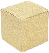 Gold Glitter Folding Box 5x5x5 cm (25 Pieces)