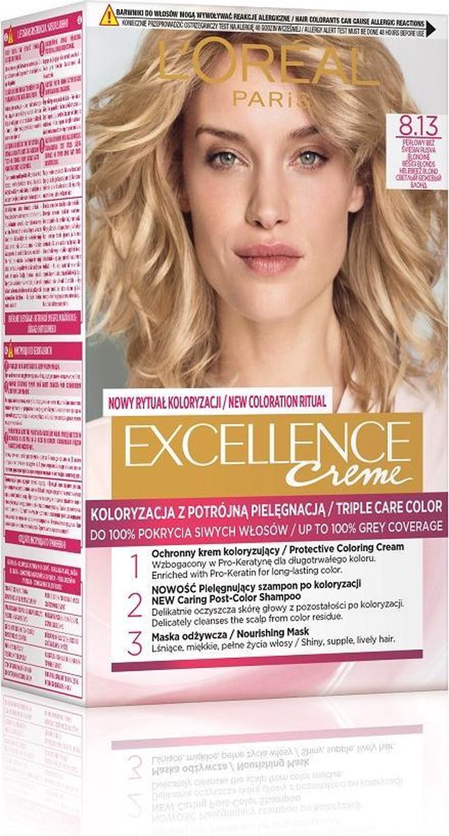 L'Oreal - Excellence Creme Hair Dye 8.13 Pearl Beige | bol.com