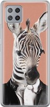 Samsung Galaxy A42 hoesje siliconen - Baby zebra - Soft Case Telefoonhoesje - Print / Illustratie - Roze