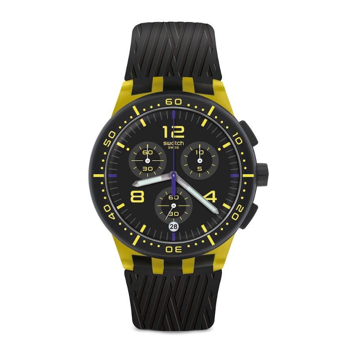 Swatch Essentials Yellow Tire horloge - Zwart