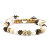 KARMA armband 83683 Spiral Natural Pearl XS (gold crystal)