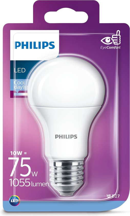 Perforeren Doodskaak Zinloos Philips LED Lamp met grote E27 fitting - 10W vervangt 75W - Koel wit licht  6500K - 1055 lm | bol.com
