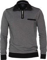 Casa Moda Trui Grijs Borstzakje Halve Rits Regular Fit - 5XL