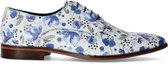 Sacha - Heren - Wit leren veterschoenen met print - Maat 44