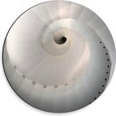 Dibond Wandcirkel - Witte Spiraal - 30x30cm Foto op Aluminium Wandcirkel (met ophangsysteem)