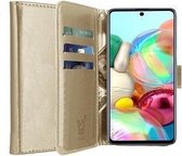 Samsung A71 Hoesje Wallet Case Goud