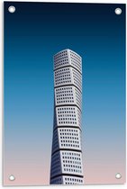 Tuinposter – Wolkenkrabber Turning Torso in Zweden - 40x60cm Foto op Tuinposter  (wanddecoratie voor buiten en binnen)