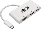 Tripp-Lite U444-06N-HVDPW USB-C to HDMI/DisplayPort/VGA Adapter - USB 3.1 Gen 1, Thunderbolt 3 Compatible, Ultra HD 4K, MST, White TrippLite