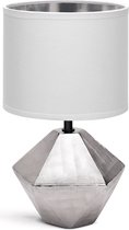 LED Tafellamp - Tafelverlichting - Aigi Uynimo - E14 Fitting - Rond - Mat Wit/Zilver - Keramiek