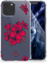 Anti Shock hybrid Case iPhone 12 Pro Max Telefoon Hoesje met doorzichtige rand Blossom Red